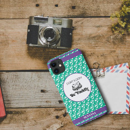 Funda Para iPhone 11 Patrón Retro Verde Claro Canoa Nutria Nombre Perso