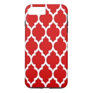 Funda Para iPhone 8 Plus/7 Plus Patrón rojo blanco marroquí de quatrefol #4