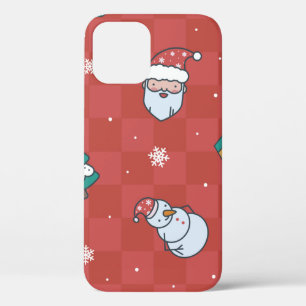 Funda Para iPhone 12 Patrón rojo de navidades minimalistas