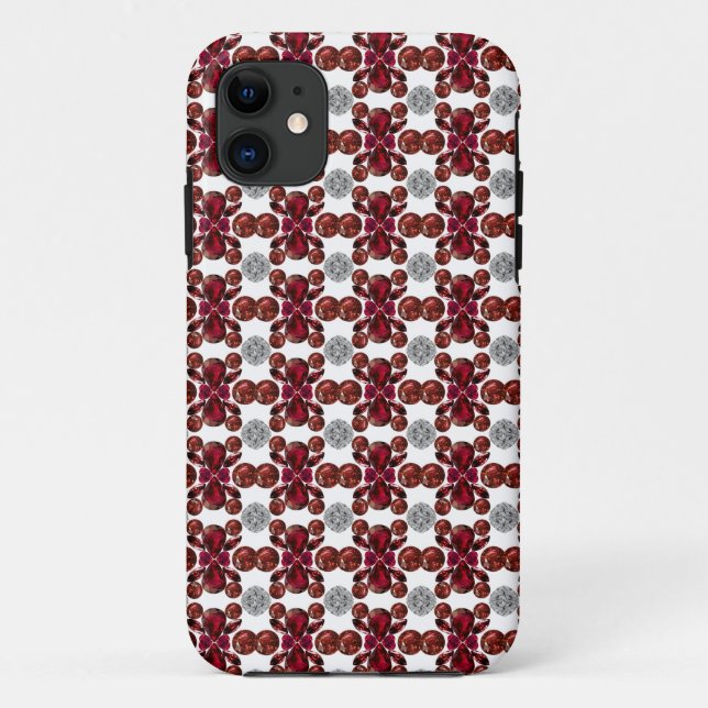Funda De Case-Mate Para iPhone Patrón rojo y blanco (Reverso)
