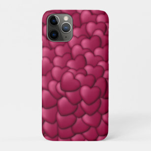 Funda Para iPhone 11 Pro Patrón Romántico de Corazones Rojos 3D-32322