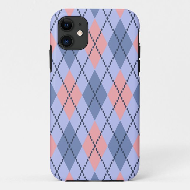 Funda De Case-Mate Para iPhone Patrón rómbico retro.  (Reverso)
