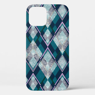 Funda Para iPhone 12 Patrón rombólico geométrico sin soldadura, espalda