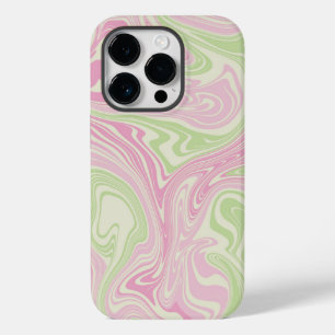 Funda Para iPhone 14 Pro De Case-Mate Patrón rosa Verde De Swirl Líquido