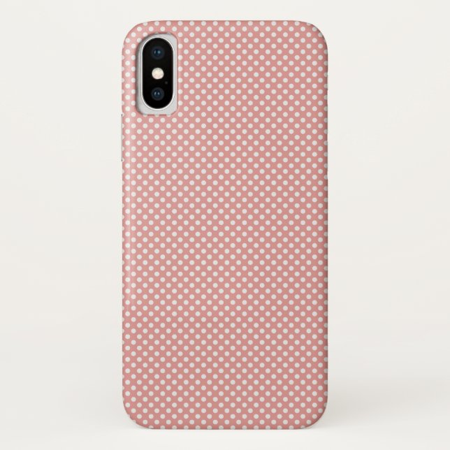 Funda De Case-Mate Para iPhone Patrón rosado de puntos de polka (Reverso)