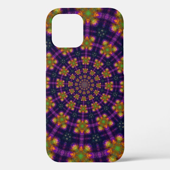 Funda De Case-Mate Para iPhone Patrón Royal Purple and Gold Kaleidoscope (Reverso )