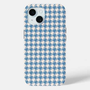 Funda Para iPhone 15 Patrón Rpt Azul/Crema de Houndstoth