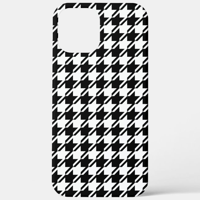Funda De Case-Mate Para iPhone Patrón Rpt de Houndstoth BW (Reverso )