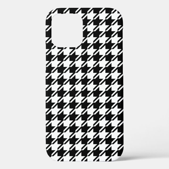 Funda De Case-Mate Para iPhone Patrón Rpt de Houndstoth BW (Reverso )