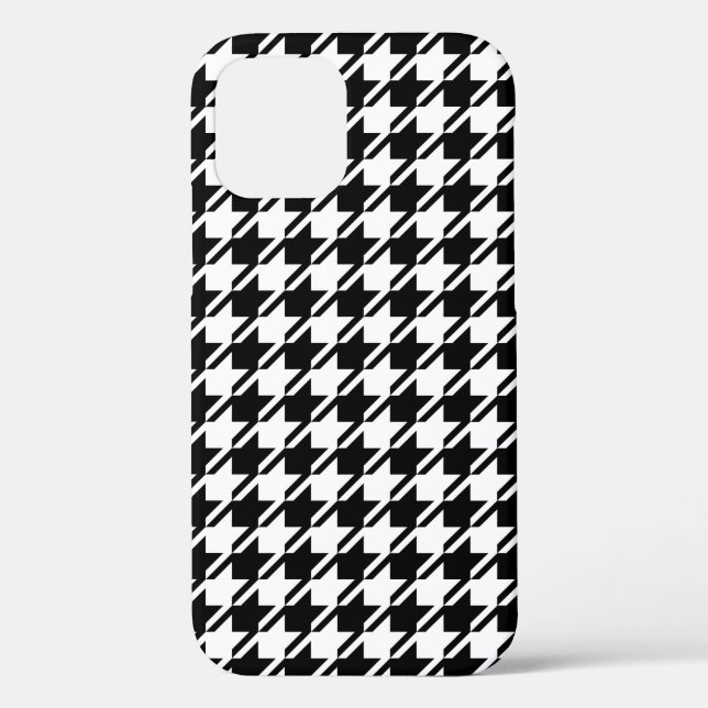 Funda De Case-Mate Para iPhone Patrón Rpt de Houndstoth BW (Reverso )