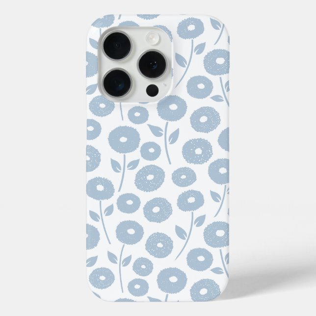 Funda De Case-Mate Para iPhone Patrón Rpt Flor Difusa Azul sobre Blanco (Reverso )