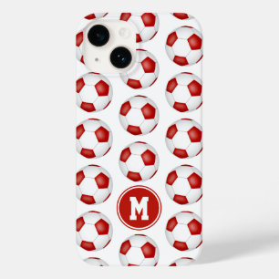 Funda Para iPhone 14 De Case-Mate patrón simple de balones de fútbol blanco monogram
