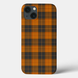 Funda Para iPhone 13 Patrón simple de tartán en naranja oscuro