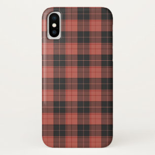 Funda Para iPhone X Patrón simple de tartán en rojo