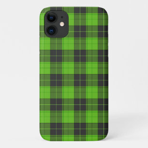 Funda Para iPhone 11 Patrón simple de tartán en verde oscuro