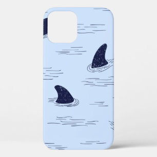 Funda Para iPhone 12 Patrón sin costuras de aleta de tiburón.