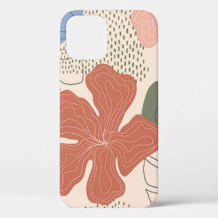 Funda Para iPhone 12 Patrón sin costuras floral dibujado a mano, collag