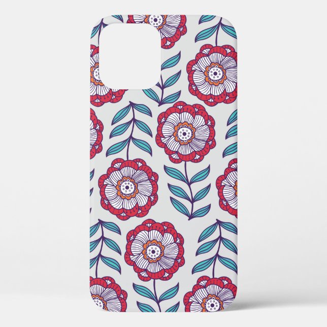 Funda De Case-Mate Para iPhone Patrón sin costuras florales, textura interminable (Reverso )
