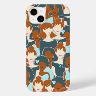 Funda Para iPhone 14 Plus De Case-Mate Patrón sin fisuras con chicas negros y chicas blan