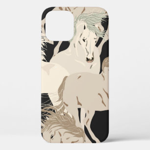 Funda Para iPhone 12 Patrón sin fisuras de caballos galopantes. b cuadr