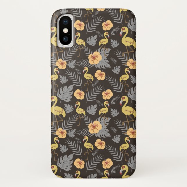 Funda De Case-Mate Para iPhone Patrón sin fisuras de flor y hojas (Reverso)