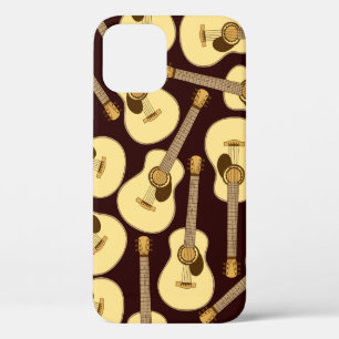 Funda Para iPhone 12 Patrón sin fisuras de guitarra dibujada a mano