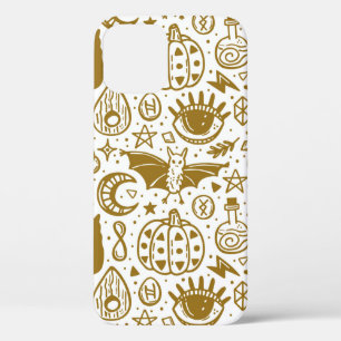 Funda Para iPhone 12 Patrón sin fisuras de Halloween. Insulto de tinta 