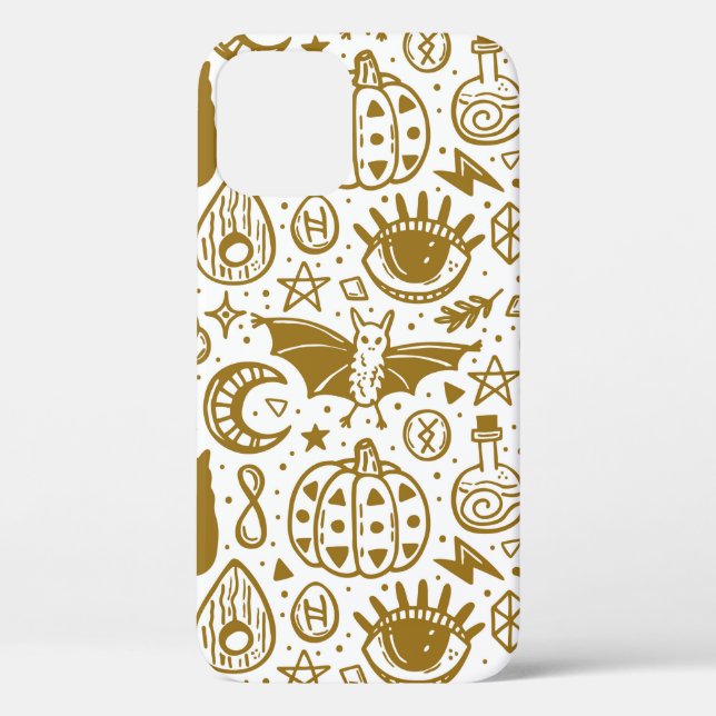 Funda De Case-Mate Para iPhone Patrón sin fisuras de Halloween. Insulto de tinta  (Reverso )