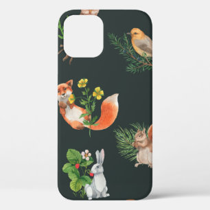 Funda Para iPhone 12 Patrón sin fisuras dibujado a mano con el bosque d