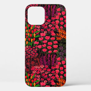 Funda Para iPhone 12 Patrón sin fisuras dibujado a mano con flores silv