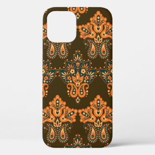 Funda Para iPhone 12 Patrón sin fisuras floral. Ilustración vintage