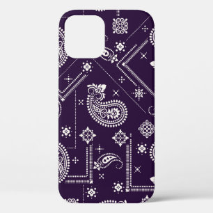 Funda Para iPhone 12 Patrón sin foco basado en ornamento Paley Bandana