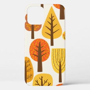 Funda Para iPhone 12 Patrón sin foco con árboles. Otoño