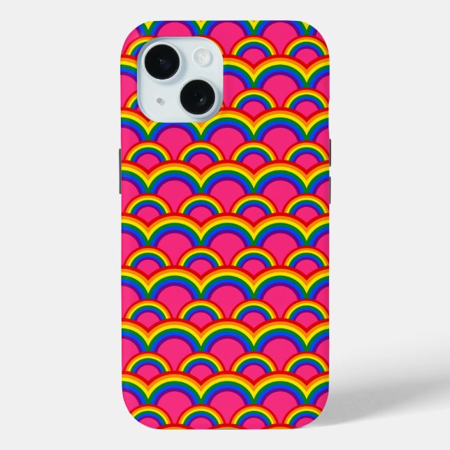 Funda De Case-Mate Para iPhone Patrón sin foco con arcos de lluvia (Reverso )