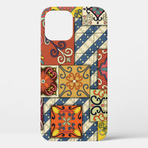 Funda Para iPhone 12 Patrón sin foco con azulejos portugueses en talave