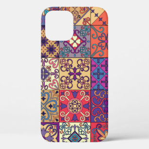 Funda Para iPhone 12 Patrón sin foco con azulejos portugueses en talave