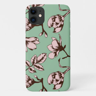 Funda Para iPhone 11 Patrón sin foco con brotes de flores de los árbole