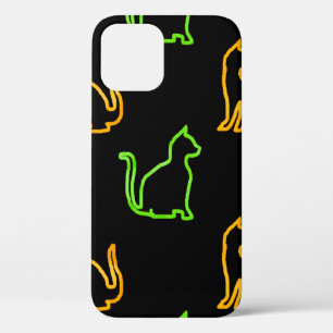 Funda Para iPhone 12 Patrón sin foco con catsabstracto, animal, arte, a