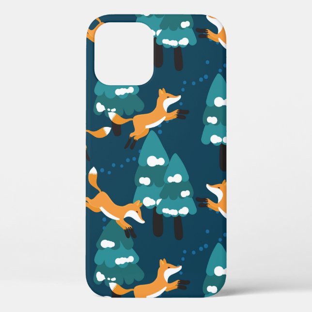 Funda De Case-Mate Para iPhone Patrón sin foco con diferentes zorros lindos. (Reverso )