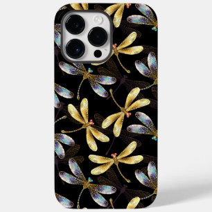 Funda Para iPhone 14 Pro Max De Case-Mate Patrón sin foco con Dragonflies dorados