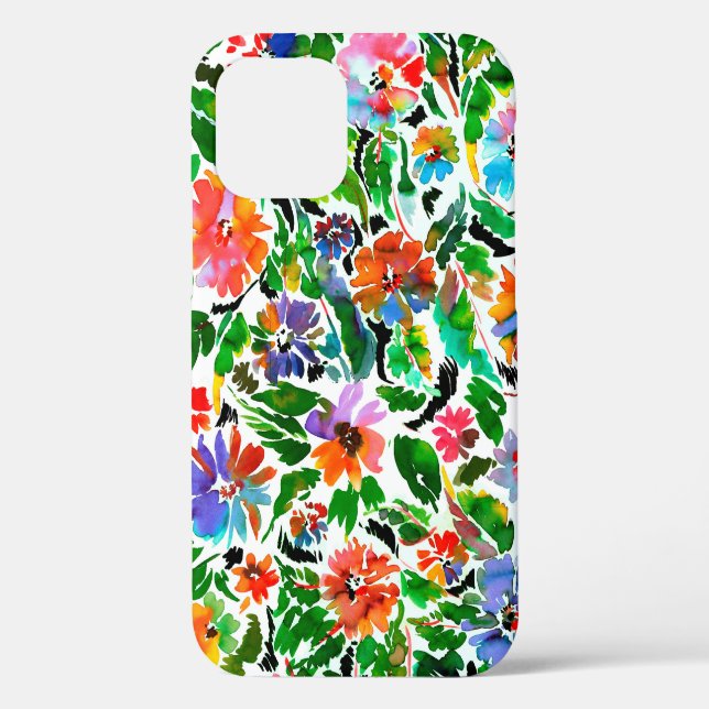 Funda De Case-Mate Para iPhone Patrón sin foco con flores  (Reverso )