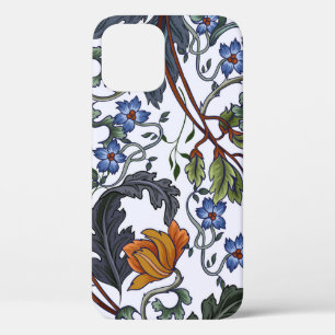Funda Para iPhone 12 Patrón sin foco con flores de estilo art deco. M