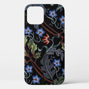 Funda Para iPhone 12 Patrón sin foco con flores de estilo art deco. M