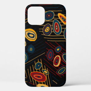 Funda Para iPhone 12 Patrón sin foco con garabatos abstractos modernos.
