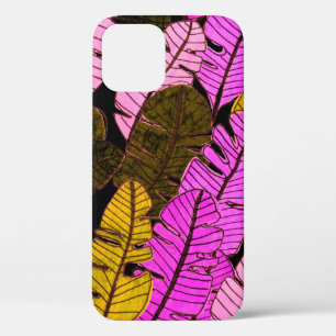 Funda Para iPhone 12 Patrón sin foco con hojas tropicales dibujadas a m