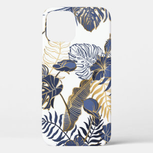 Funda Para iPhone 12 Patrón sin foco con hojas tropicales exóticas. Pal
