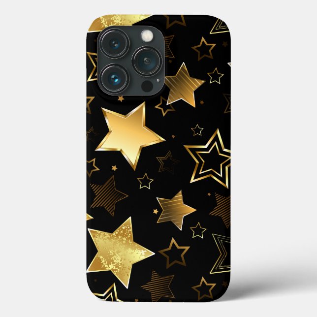 Funda De Case-Mate Para iPhone Patrón sin foco con las estrellas doradas (Reverso )