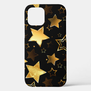 Funda Para iPhone 12 Pro Patrón sin foco con las estrellas doradas