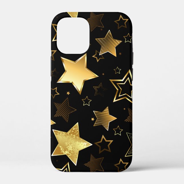 Funda De Case-Mate Para iPhone Patrón sin foco con las estrellas doradas (Reverso )