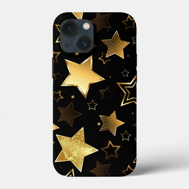 Funda De Case-Mate Para iPhone Patrón sin foco con las estrellas doradas (Reverso )